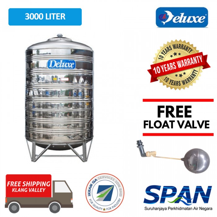 Deluxe Stainless Steel Round Bottom With Stand Water Tank 3000 Liter