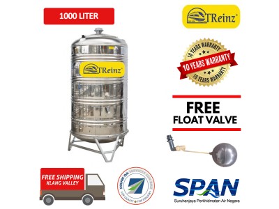 1000 Liter Treinz Stainless Steel Water Tank With Stand / Round Bottom