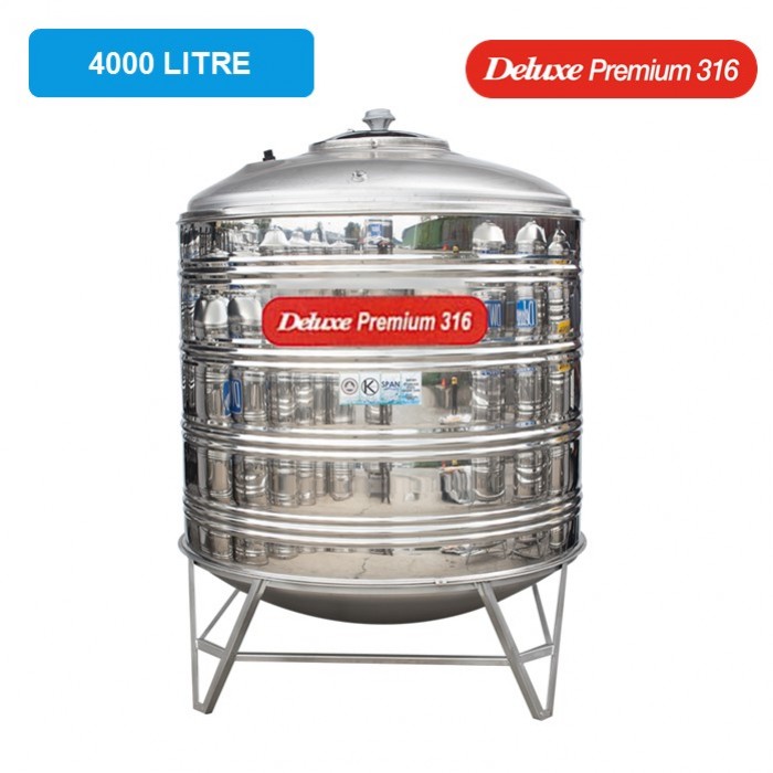 4000 Liter Deluxe Premium 316 Stainless Steel Water Tank With Stand