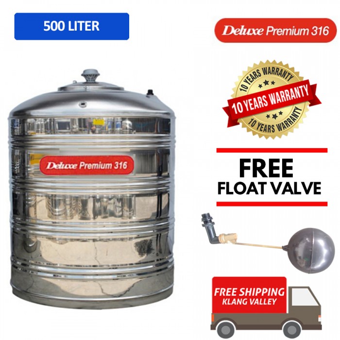 500 Liter Deluxe Premium 316 Stainless Steel Water Tank Without Stand